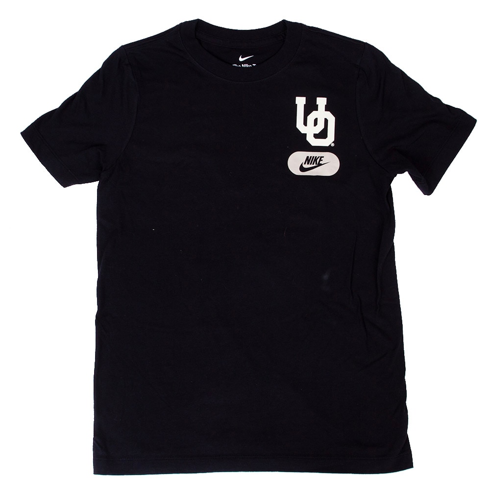 Interlocking UO, Nike, Black, Crew Neck, Cotton, Kids, Youth, Left chest, Back graphic, T-Shirt, 997200